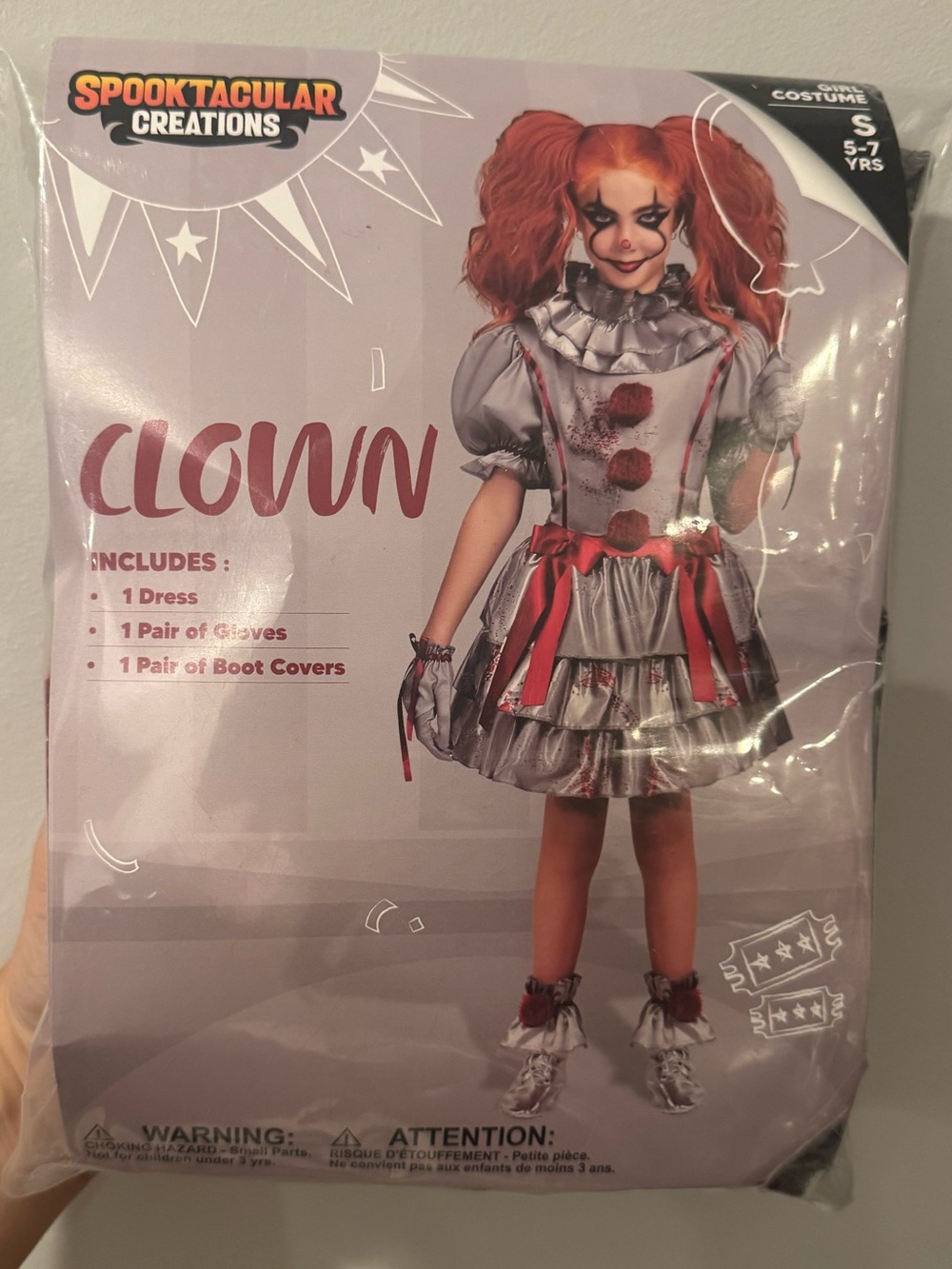 Spooktacular Creations Girls Red & Silver Clown Costume